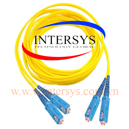 Hình ảnh : 2105032-3 Fiber Optic Patch Cord, Duplex, Singlemode, LC/UPC to SC/UPC, yellow, 3 m